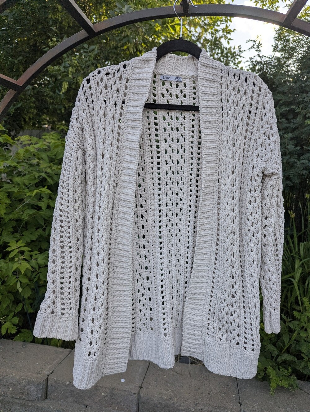 Chenille Crochet Cardigan Soft Layering Boho Cottagecore Light Academia - Picture 11 of 16